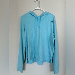 Reebok Cropped Lightweight Hooded Sweatshirt in light blue size XL